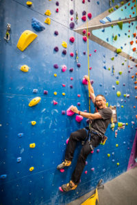Owner of Bliss Climbing Gym at the CWA After-Party hosted by Perfect Descent Climbing Systems Owner of Bliss Climbing Gym at the CWA After-Party hosted by Perfect Descent Climbing Systems